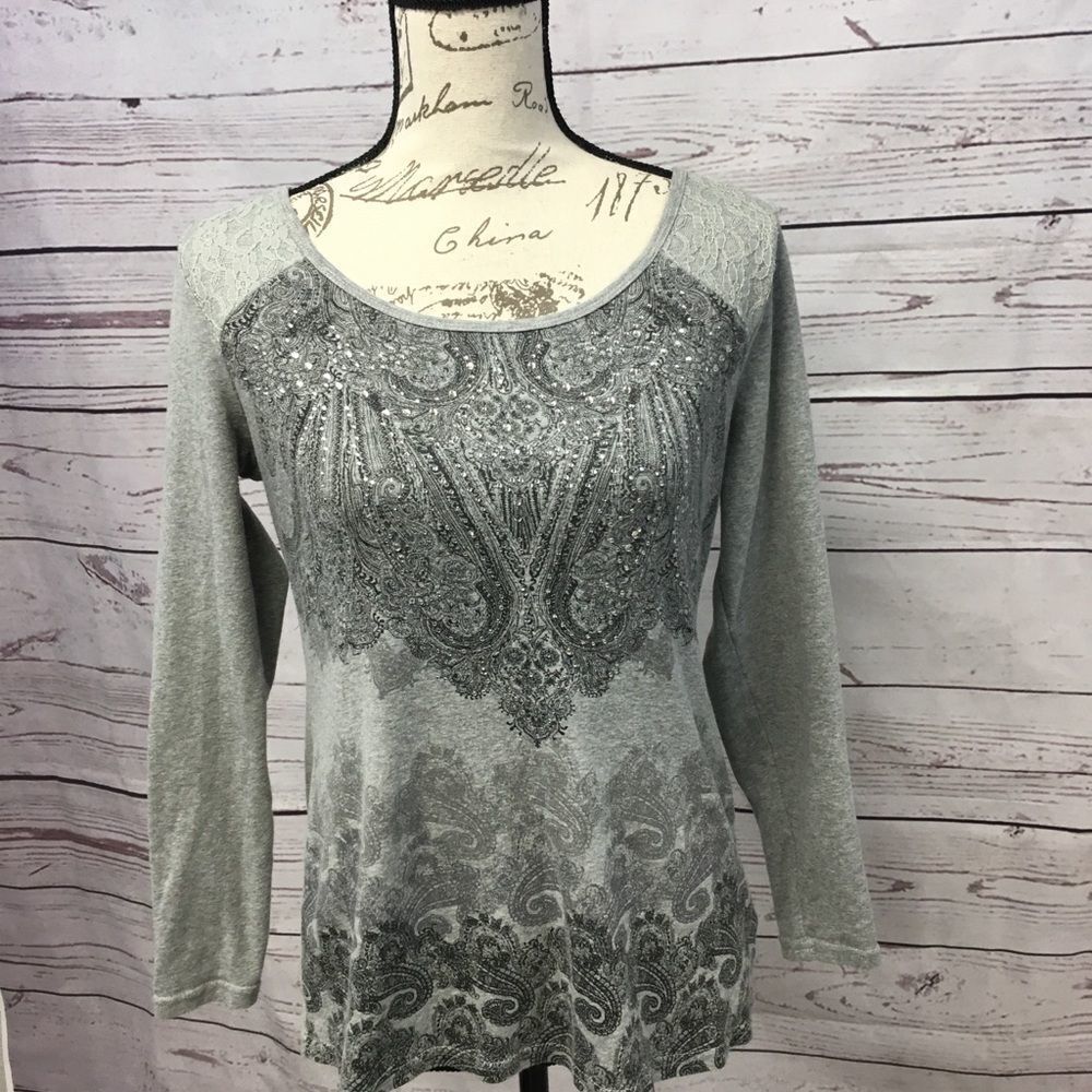 A159-Style and‎ Co long sleeve grey shirt